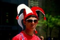 NYC: Man Wearing Jester's Hat at Turkish Day Parade