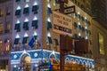 NYC Manhattan Buildings Dressed Up For Christmas Season. Impressive Bright Lights at Night. New York City, USA Royalty Free Stock Photo