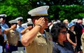 NYC: Marine Saluting at Memorial Day Ceremony