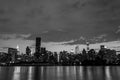 Skyline of the east side of midtown Manhattan at night Royalty Free Stock Photo