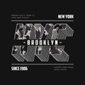 NYC modern typography with camouflage texture. New York camo slogan for t-shirt. Brooklyn tee shirt graphics. Vector.