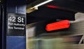 NYC 42nd Street Port Authority Terminal Subway Car Arriving Rush Hour City Commuting