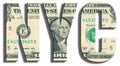 NYC - New York City. US Dollar texture. Royalty Free Stock Photo