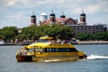 NYC: NY Water Taxi and Ellis Island Royalty Free Stock Photo