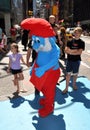 NYC: Papa Smurf in Times Square Royalty Free Stock Photo