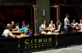 NYC: People Dining Alfresco in Manhattan Restaurant Royalty Free Stock Photo