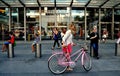 NYC: People at Time-Warner Center Royalty Free Stock Photo