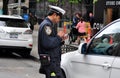 NYC: Policeman Giving Parking Ticket Royalty Free Stock Photo