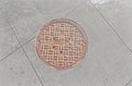 Nyc Sewer System manhole on Manhattan in New York City Royalty Free Stock Photo