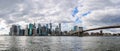 NYC Skyline from Brooklyn Bridge Park in Brooklyn, New York, USA Royalty Free Stock Photo