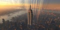 NYC Skyline Empire State Sunset Royalty Free Stock Photo