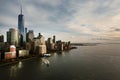 NYC skyline from Jersey over the Hudson River with the skyscrapers. Manhattan, Midtown, NYC, USA. Business district NYC Royalty Free Stock Photo