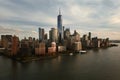 NYC skyline from Jersey over the Hudson River with the skyscrapers. Manhattan, Midtown, NYC, USA. Business district NYC Royalty Free Stock Photo