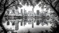 Berlin Skyline Panorama Reflection Black and White Urban Landscape Royalty Free Stock Photo