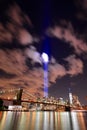 NYC skyline tribute lights Royalty Free Stock Photo