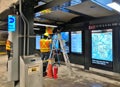 NYC Subway Employees Repair Service MTA Station Renovating Work
