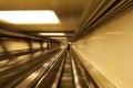 NYC subway escalator in motion Royalty Free Stock Photo