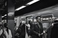 NYC Subway MTA Crowded People Taking Train