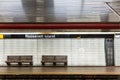 NYC subway station and bench Royalty Free Stock Photo