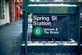 NYC subway station street corner Royalty Free Stock Photo