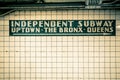 NYC Subway tile wall Royalty Free Stock Photo