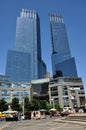 NYC: Time-Warner Towers at Columbus Circle Royalty Free Stock Photo