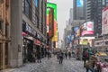 NYC/USA - 29 DEZ 2017 - people walking in times square, new york. Royalty Free Stock Photo