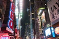 NYC/USA 02 JAN 2018 - Times Square street in New York at night. Royalty Free Stock Photo