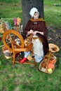 NYC: Woman Using Spinning Wheel