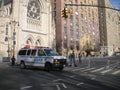 Police Van Blocking Central Park West, NYC, NY, USA