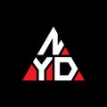 NYD triangle letter logo design with triangle shape. NYD triangle logo design monogram. NYD triangle vector logo template with red Royalty Free Stock Photo