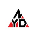 NYD triangle letter logo design with triangle shape. NYD triangle logo design monogram. NYD triangle vector logo template with red Royalty Free Stock Photo