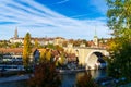 Nydegg Cathedral and Bridge on Aare river, Bern Royalty Free Stock Photo