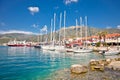 Nydri harbour at Lefkada island, Greece. Royalty Free Stock Photo