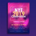 NYE (New Year Eve) 2019 Celebration template or flyer design wit Royalty Free Stock Photo