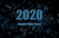 NYE New Year Eve 2020. Happy New Year 2020 winter holiday greeting card design template. Party poster, banner or invitation gold Royalty Free Stock Photo