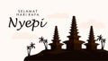 nyepi illustration greeting card design