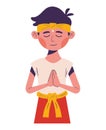 nyepi man prayer Royalty Free Stock Photo