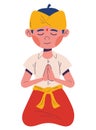 nyepi man praying Royalty Free Stock Photo