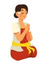 nyepi woman in pray Royalty Free Stock Photo