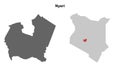 Nyeri outline map Royalty Free Stock Photo