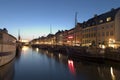 Nyhavn harbor by night, Copehagen Royalty Free Stock Photo