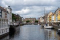 The Nyhavn or New Harbor in Copenhagen. This use to be a rough neighbourhood for sailors but are now transformed into a Royalty Free Stock Photo