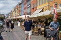 The Nyhavn or New Harbor in Copenhagen. This use to be a rough neighbourhood for sailors but are now transformed into a Royalty Free Stock Photo