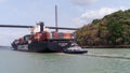 NYK Line Container Ship in the Panama Canal Royalty Free Stock Photo