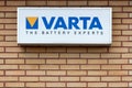 Varta logo on a wall Royalty Free Stock Photo