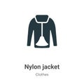 Nylon jacket vector icon on white background. Flat vector nylon jacket icon symbol sign from modern clothes collection for mobile