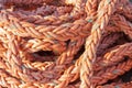 Nylon rope at a ship in the harbor Royalty Free Stock Photo