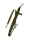 Nylon shoulder strap for a gun isolated on white back. Belt for comfortable carrying of weapons