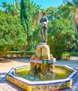 Nymph fountain in Malaga park, Spain Royalty Free Stock Photo